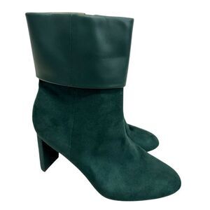 Alfani Boots Size 7.5 Forest Green High Heel Ankle Booties Faux Suede